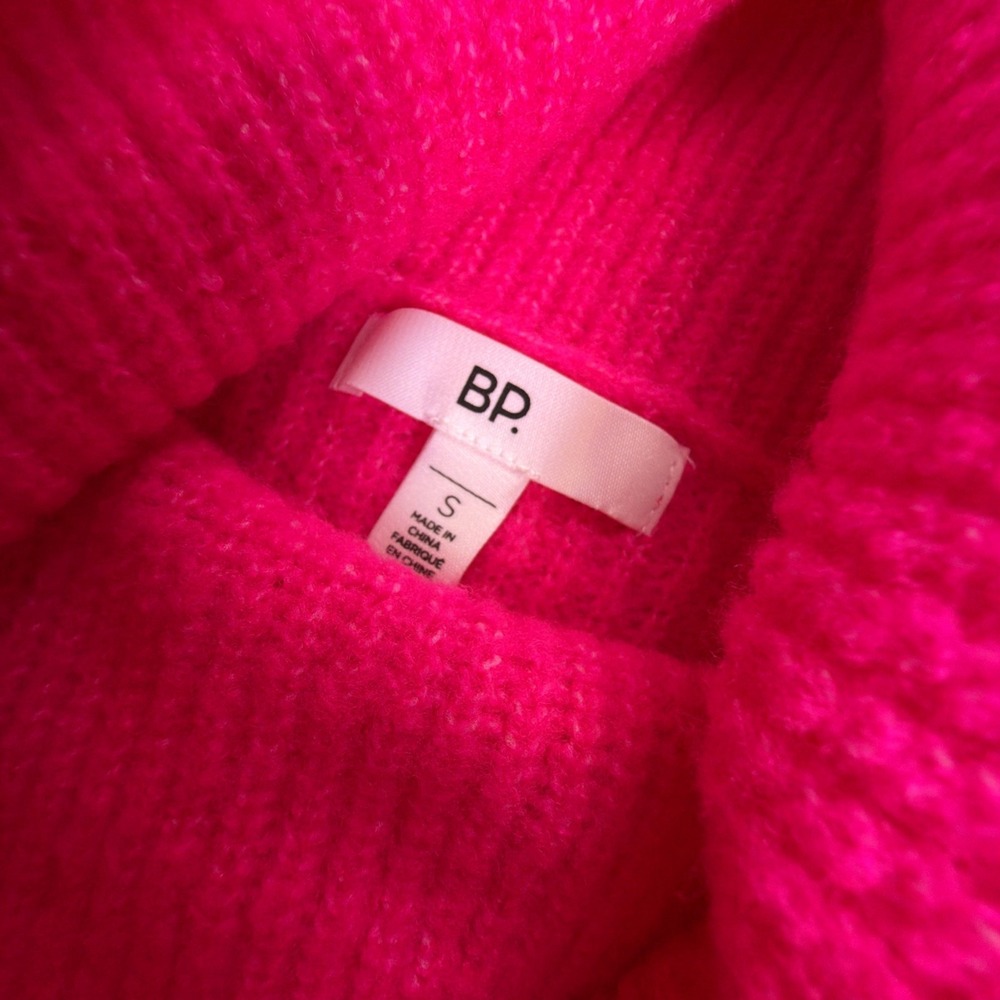 NWT B.P. Nordstrom Womens S‎ Hot Pink Turtleneck Sweater - Picture 4 of 9
